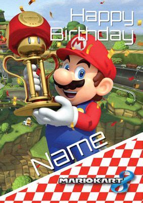 He said it took him forever to do, which i absolutely love!! Mario Kart- Birthday Card Happy Birthday | Funky Pigeon