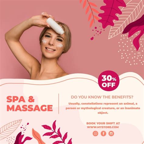 Free Hand Drawn Exotic Spa And Massage Offer Flyer Template
