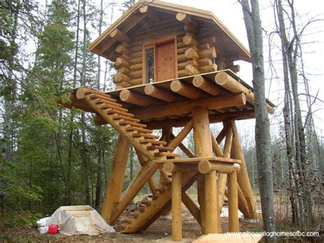 Log Treehouse By Log Home