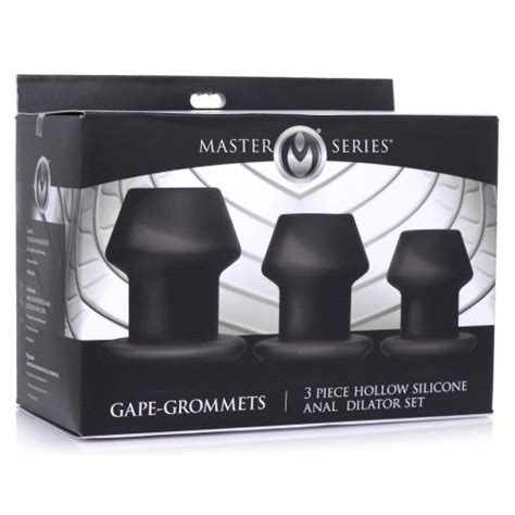 Master Series Gape Grommets Piece Hollow Silicone Anal Dilator Set