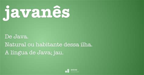 Javanês Dicionário Online De Português
