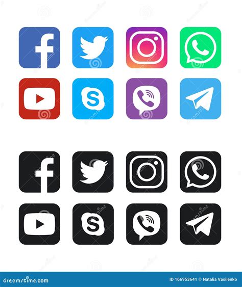 Logotipos De Facebook Whatsapp Twitter Instagram Youtube Skype