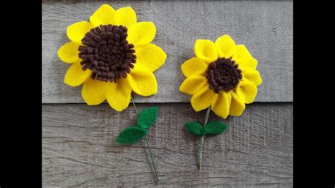 Kini saatnya membuat bunga matahari dari kain flanel. DIY Tutorial Sunflower felt - How to make flower with felt ...