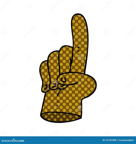 Pointing Finger Quirky Comic Book Style Cartoon Stock Vector