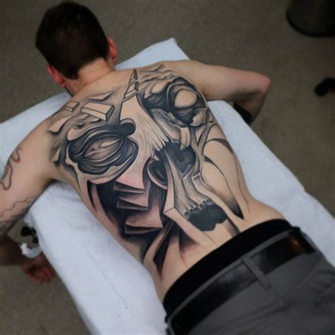3d Skull Back Tattoo Best Tattoo Ideas And Designs