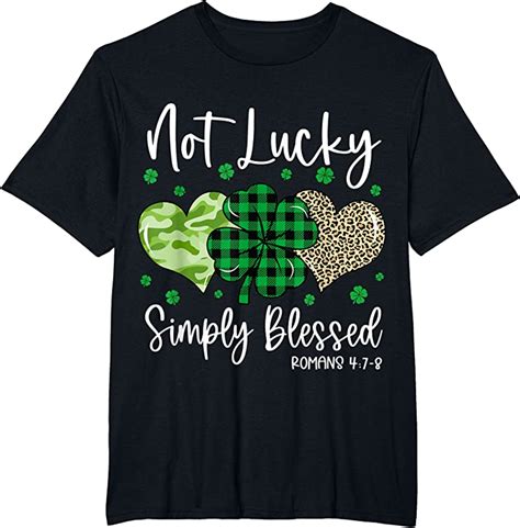 Cheap Not Lucky Simply Blessed Christian St Patricks Day Irish T Shirts