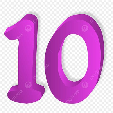 Numbers 10 Vector Art Png Number 10 3d Purple Color Alphabet Font