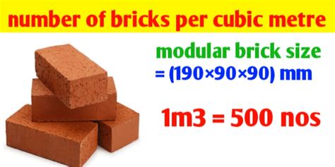How To Calculate No Of Bricks In 1m3 Cubic Meter Civil Sir
