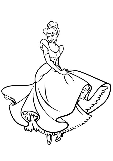 Cinderella In Her Beautiful Ball Gown Cinderella Kids Coloring Pages