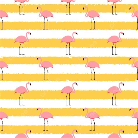 Summer Pink Flamingo Seamless Pattern Background Summer Vintage