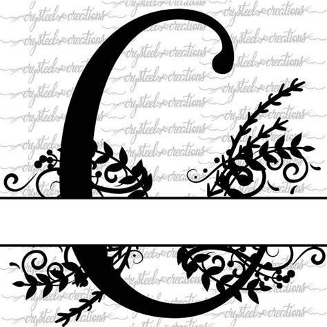 Letter C Split Monogram SVG, PNG, DXF, Regal Split Alphabet, Vector