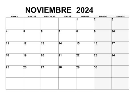 Calendario Noviembre 2024 Calendariossu