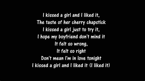 I Kissed A Girl Lyrics Katy Perry Youtube