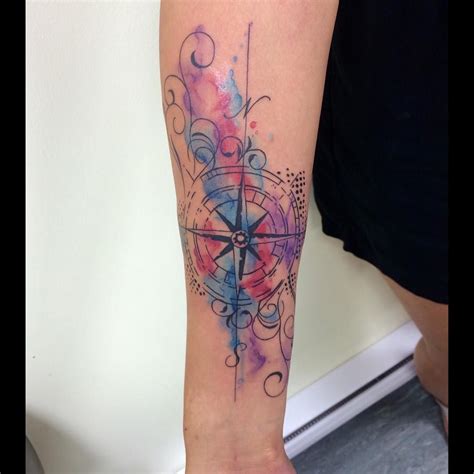 Metamorphosis On Instagram “watercolor Compass By Leni Xoxo Abstracttattoo Tattoo Tattoos
