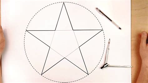 Как начертить пятиконечную звезду How To Draw Five Pointed Star Youtube