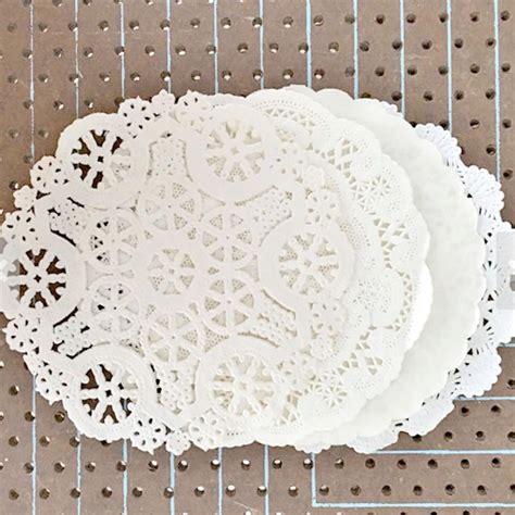 5 Inch Ivory Shabby Rustic Hand Dyed Paper Lace Doilies 2510215