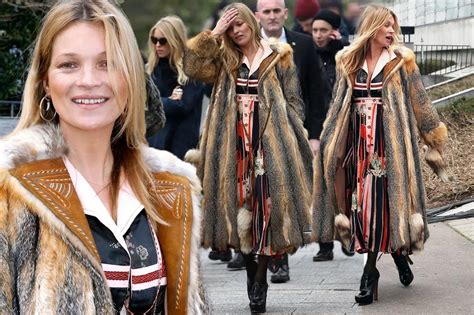 Kate Moss Wraps Up In Fur Coat As She Soaks Up Paris Mens Fashion Week