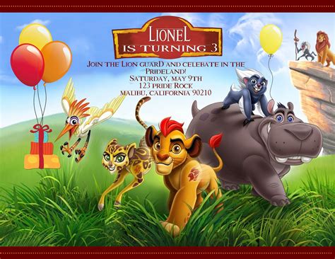 The Lion Guard Birthday Invitation Sold In Sets Of 10 Cheryls