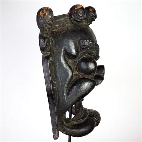 Antique Tibetan Hardwood Mask Of Mahakala Buddhist Dharmapala