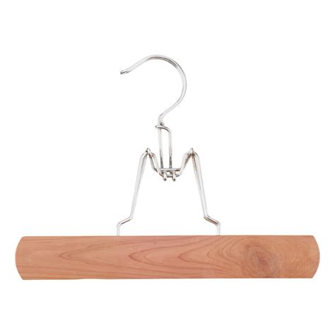 Non slip trouser hanger natural durable and solid wooden pants skirt hangers. Cedar Trouser Clamp & Skirt Hanger | The Container Store