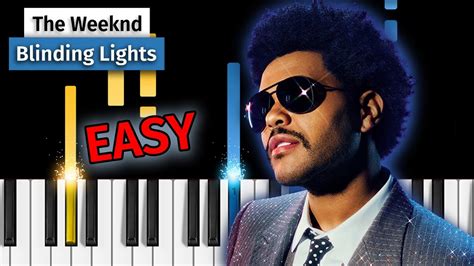 The Weeknd Blinding Lights Easy Piano Tutorial Youtube