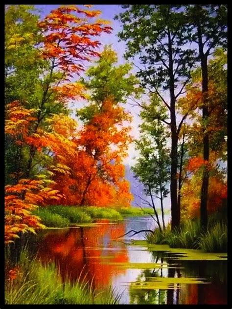 Colourful Beauty Of Nature Peinture Paysage Paysage Automnal