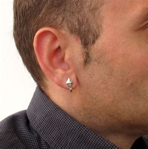 Mens Stud Earring For Men Silver Earring Mens Single Earring Sterling