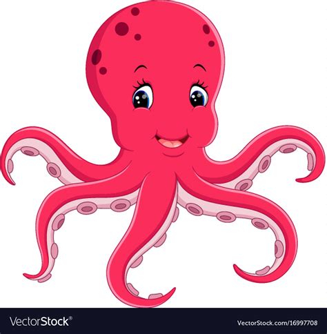 Cute Octopus Cartoon Royalty Free Vector Image