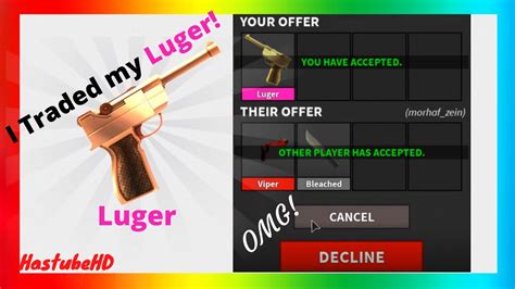 Luger is a godly gun that can be obtained through unboxing it (by chance) from gun box 1, or through trading. I GAVE MY FRIEND MY LUGER IN MM2!!!! - YouTube