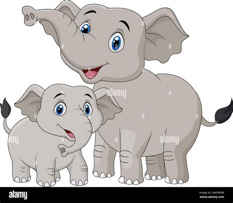 Cartoon Mother And Baby Elephant Stock Vector Image And Art Alamy