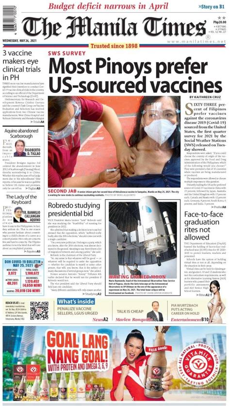 Todays Front Page May 26 2021 The Manila Times