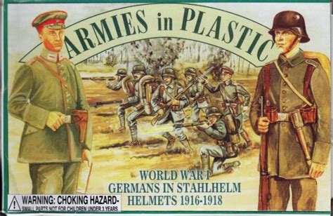 Armies In Plastic 5402 132 Ww1 Germans Stahlhelm Helmets 20 Figs Blow