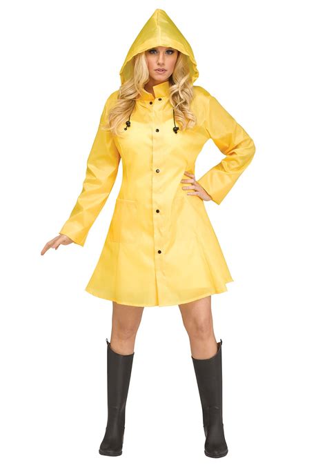 Upon seeing this, the man in the yellow raincoat started to walk away back towards the elevator. Yellow Raincoat Costume for Women