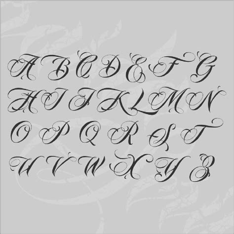 Fancy Cursive Tattoo Fonts Alphabet Best Design Idea