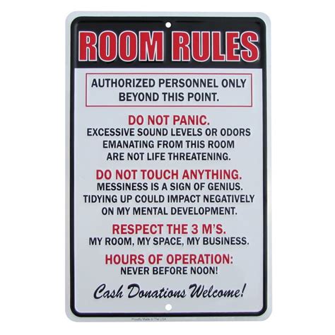 Treasure Gurus Room Rules Hours Of Operation Metal Sign Funny Kids