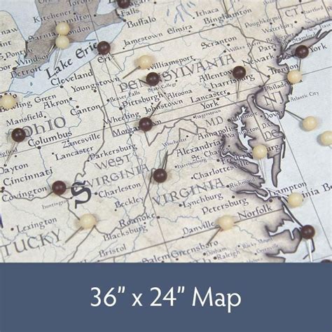 Usa Travel Map Pin Board Wpush Pins Rustic Vintage Travel Map Pins