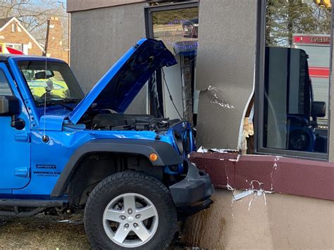 two vehicle crash sends jeep into restaurant region news source