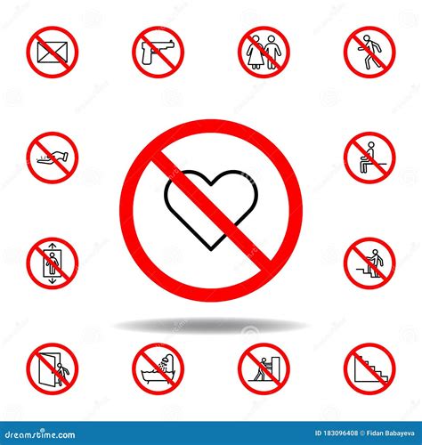 Forbidden Love Heart Icon Set Can Be Used For Web Logo Mobile App