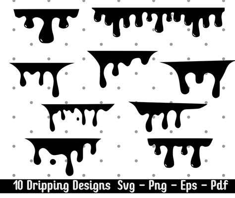 Dripping Svg Dripping Borders Svg Melting Svg Dripping Honey Etsy