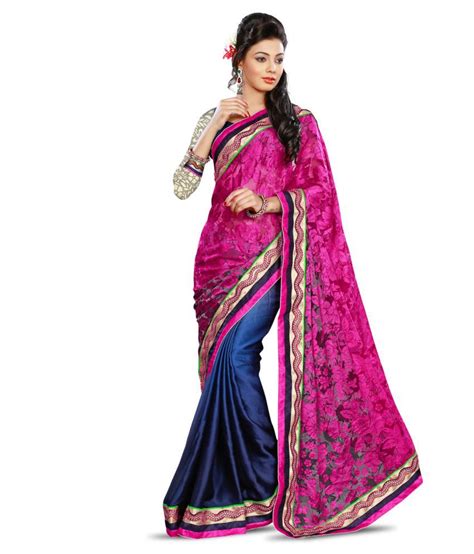 Naira Sarees Multi Color Satin Saree Buy Naira Sarees Multi Color Satin Saree Online At Low