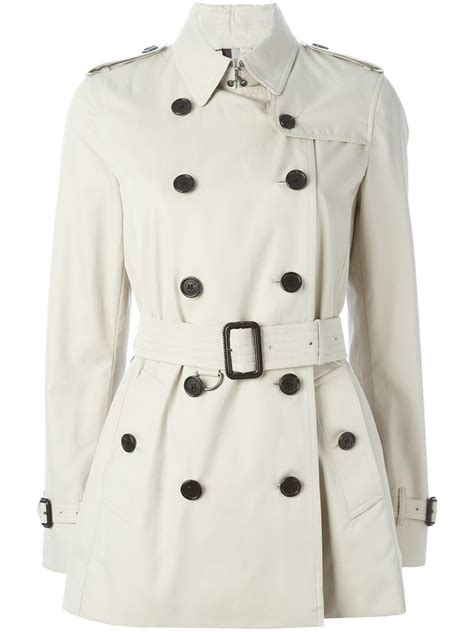 Burberry Short Trench Coat In White Lyst