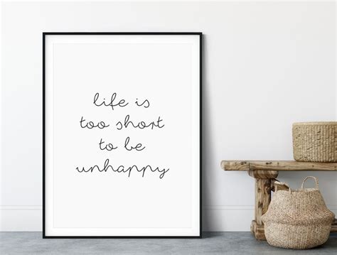Life Is Short Typography Print Wall Art Prints Black And Etsy