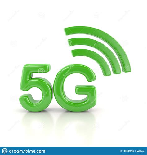 Green 5g Wireless Network Icon 3d Illustration Stock Illustration