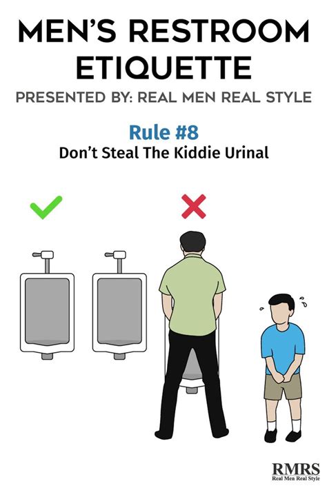 Men S Restroom Etiquette Infographic How To Pee In Public Like A Gentleman Bathroom Rules