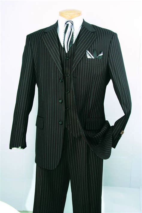 Black Pinstripe Three Piece Suit Three Piece Suit For Man Mens 3 Piece