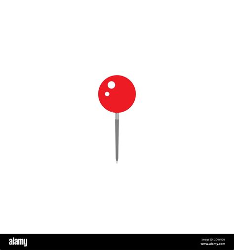 Red Push Pin Icon Isolated On White Office Stationary Needle Vector