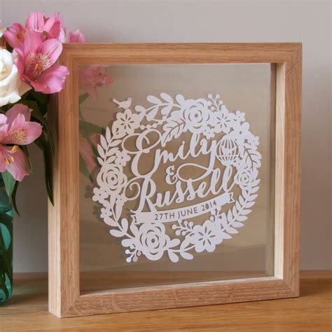 Find special gift ideas to celebrate all anniversaries! Personalised First Wedding Anniversary Papercut | First ...