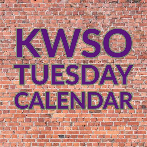Calendar For Tue Sep 17 2019 Kwso 91 9