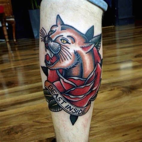 40 Mountain Lion Tattoo Designs For Men Animal Ideas