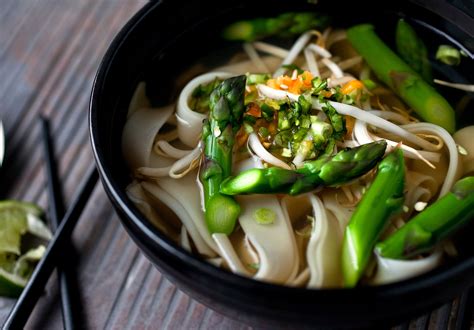 Vegetarian Pho With Asparagus And Noodles Recipe Nyt Cooking